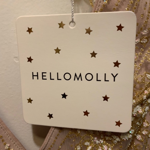 NWT HelloMolly Blush & Gold Dress - Size M - Picture 7 of 12